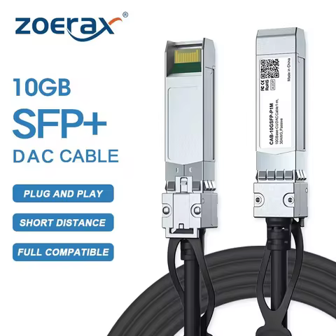 ZoeRax 10G SFP+ Twinax DAC Cable Passive Direct Attach Copper, 0.5-7M Compatible with Cisco/MikroTik