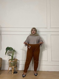 BAGGY PANTS KNIT- LUNA PANTS KNIT JUMBO - BIGSIZE KNIT CONDRU - CELANA TERNYAMAN -CELANA KERJA -CELA