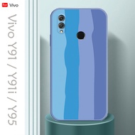 Carristo Vivo Y91 / Y91i / Y95 Water Color Painting Rainbow Back Case Liquid Cover Casing Phone Mobi