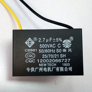 Guangzhou Motor Factory Genuine Nanfeng Brand Ceiling Fan Capacitor CBB61 Starter Capacitor 2.7 UF2.