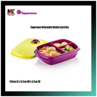 Microwaveable Food Box Size 1 L Tupperware Reheatable Divided Lunch Purple Jar Green Lid