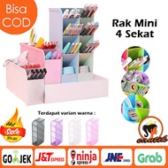 Rak Mini 4 Sekat / Rak Laci Plastik 4 Slot Pulpen Spidol / Desktop Drawer / Rak Mini 4 Sekat / Tempa