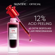 SKINTIFIC 12% AHA BHA PHA LHA Peeling Solution 30ml – Facial Exfoliating Serum, Brightens & Smooths 
