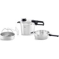 Fissler Vitavit Premium Pressure Cooker Set of 4 (6 L - Diameter 22 cm and Pressure Frying Pan 2.5 L