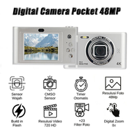 Digital Camera 48MP Pocket 16X Zoom 1080P CCD Retro Style Mini Digicam For Students