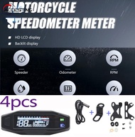 Phổ Xe Máy LCD Kỹ Thuật Số Đo Tốc Độ Đo Dặm Mini Mét Xe Máy Bộ Chế Hòa Khí Meter Xe Máy Với Cảm Biến