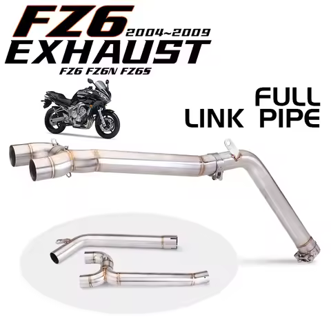FZ6N Motorcycle Exhaust Middle Pipe Link Connect Motorbike Accessories For FZ6 FZ6N FZ6S 2004-2009 E