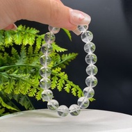 高品質天然白色幽靈水晶手串10mm冰透幹凈聚寶盆白水晶手錬女解壓
