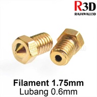 3D Printer Nozzle E3D M6 hole 0.6 filament 1.75mm
