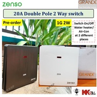 (20A 1G 2W)/(45A 1W D/P Sw) Zenso Grande series- White, Gold, Black