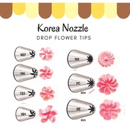 Korea Nozzle Stainless Steel Drop Flower  Tips No 107 109 131 191 195 854 853 510 855 856 857 509 85