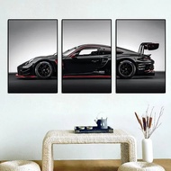 3pcs Simple Car Series Poster Gt3rs Art Poster 自粘画 Painti墙贴卧室装饰画