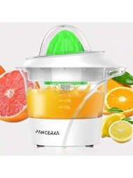 PANCERKA電動柑橘榨汁機，體積小巧，容量大，可控制果肉，適用於柳橙、檸檬、酸橙、葡萄柚，帶有易於倒出的出汁口，17盎司，白色