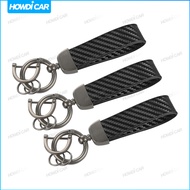 New Carbon Fibre Car Keychain Anti-Lost D-Ring