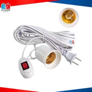 White bulb socket with plug Lamp Bulb Holder With Switch LED Light Bulb Extension Socket