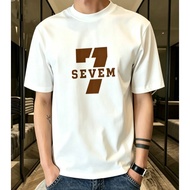 [High Quality] Men's T-Shirt, Pure Cotton, Number 7 Print Top