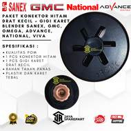 Paket Konektor Hitam Drat Kecil + Gigi Karet Blender Sanex Gmc Omega Advance National Viva Airlux