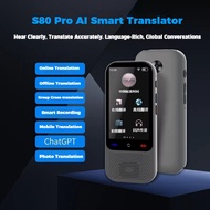 S80 Pro AI Translator Device - 138 Languages & ChatGPT, Smart Real-Time Voice & Photo Translation, P