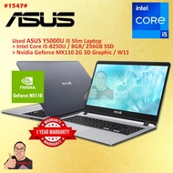 #1547 USED ASUS Y5000U SLIM LAPTOP INTEL CORE I5-8250U 8G 256SSD NVIDIA GEFORCE MX110 2GB GRAPHIC WI