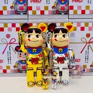 「現貨」BEARBRICK BE@RBRICK 招財貓 招き猫 ペコちゃん 福 銀メッキ 牛奶妹 福 銀電鍍 100％ & 400％
