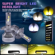 APP variable light headlights 95W H7 H4 9005 LED car lights 9006 D2S smart car/motorcycle lights