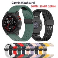 Sport Breathable Soft Silicone Watchband For Garmin Fenix 7 6 5 Fenix 7X 6X 5X Fenix 7S 6S 5S Approach s60 s62 s70 Instinct2 Quatix 7 pro Forerunner 955 965 935 945