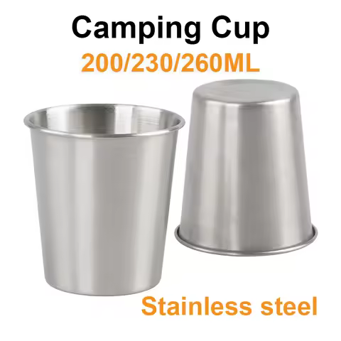 Stainless Steel Camping Mug Outdoors Cup 1/3Pcs 200/230/260ML Tumbler Mug Shatterproof Drinking Cup 