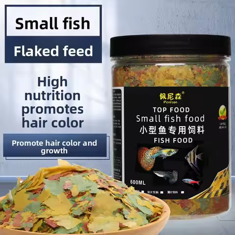PENISON Flake Fish Food for Small Tropical Fish,Nutritious Diet for Guppy,Betta,Angelfish,Tetra,Moll