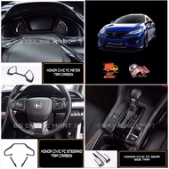 Honda Civic FC 2016-2022 Steering Trim Meter Trim Carbon Fiber Interior Accessory Carbon Design Civi