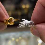 cincin ring Hug Tight Ring Couple Ring Original Niche Temperament High-value Ring Fashionable All-ma