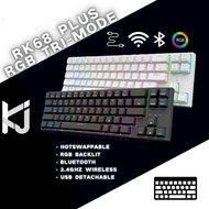 🔥Ready Stock🔥 RK68Plus/RK68 RGB Hotswappable Mechanical Keyboard 65% Bluetooth Keyboard wireless