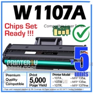 5x H*107A Toner Compatible to H* W1107A 107A Black W1107X for H* Laserjet 107A 107W MFP 135A 135W 13