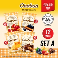 Set A - 4Flavours x 3Packs - Ooobun Mixed Flavoured Toast SET A Bread Bundle (60g x 12packs)