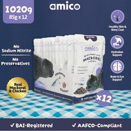 Amico Wet Cat Food Mackerel & Chicken in Gravy - All Breeds and Ages (85g x 12pcs)