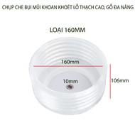 Chụp che chống bụi khoan lỗ trần thạch cao gỗ để lắp đèn downlight loại D125-160 tùy chọn