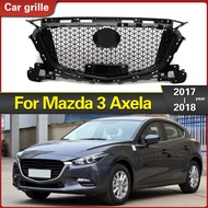 For Mazda 3 Axela 2017 2018 2019 Gloss Black Honeycomb Grille ABS Front Middle Grille Front Bumper G