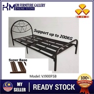 KM Furniture Gallery 3V Single Metal Bed Frame Super Base Heavy Duty (VJ900FSB) (VJ900F)/ Katil Buja