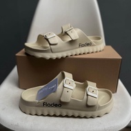 Sandal Slide fladeo Sandal Pria wanita double strap Full karet