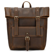New store openingVintage Fashion Genuine Leather Men Luxury Luxury Backpack Computer Backpack Design