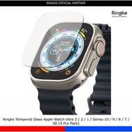 Ringke Tempered Glass Apple Watch Ultra 3 / 2 / 1 / Series 10 / 9 / 8 / 7 / SE [4 Pcs Pack]