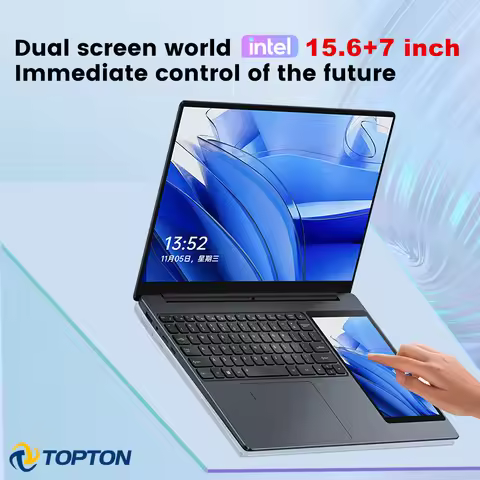 Topton L10 Dual Screen Laptop 15.6 Inch IPS + 7'' Touch 12th Gen Intel N100 Max 32G DDR4 2T SSD Slim