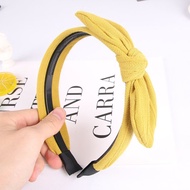 Headband Korean Version Adult Fabric Rabbit Ears Bow Hair Accessories Wide-Brimmed with Teeth Anti-S