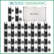 Retekess ระบบแนะนำการท่องเที่ยวแบบไร้สาย TT125เครื่องส่งสัญญาณเสียงระบบเครื่องส่งสัญญาณการประชุมแบตเตอรี่อายุการใช้งานยาวนานพร้อมเคสชาร์จแบบ32ช่องสำหรับไกด์นำเที่ยวท่องเที่ยว