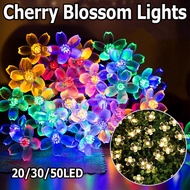 LED Solar Cherry Blossom Lights Outdoor Light Flashing Light String Christmas Decor Raya Lampu