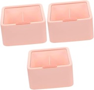 ABOOFAN 3pcs Makeup Storage Box Cotton Pad Container Mixer Stand Bathroom Jars Make up Sponge Case Toothpick Dispenser Round Stand Cotton Swabs Cotton Pad Holder Small Component With Cover