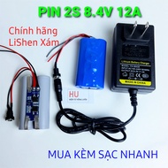 Pin 2s 2600mah xả cao 12A Dùng thay pin đèn loa đài pin xe điều khiển... Khối pin 2s được đóng từ 2