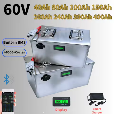 20S 60V 40Ah 80Ah 100Ah 150Ah 200Ah 240Ah 300Ah 400Ah Lifepo4 Battery for 3KW 6KW EV RV Motorcycle T
