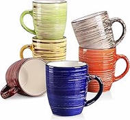 Gifts Ceramic Mug Mug Set of 6, Multicolour Rustic Chic Style Ceramic Coffee Tea Cup Set, Ideal for Coffee/Tea/Hot Chocolate/Milk/Water/Drink