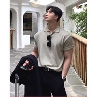 t shirt lelaki cotton 潮牌 t shirt 男 Barang-barang Eropah kemeja polo kolar lipat mewah lelaki v-neck 