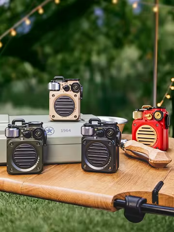 MUZEN Wild Wireless Bluetooth Speaker Outdoor Camping Portable Smart Metal Mini Mecha Speaker Flashl